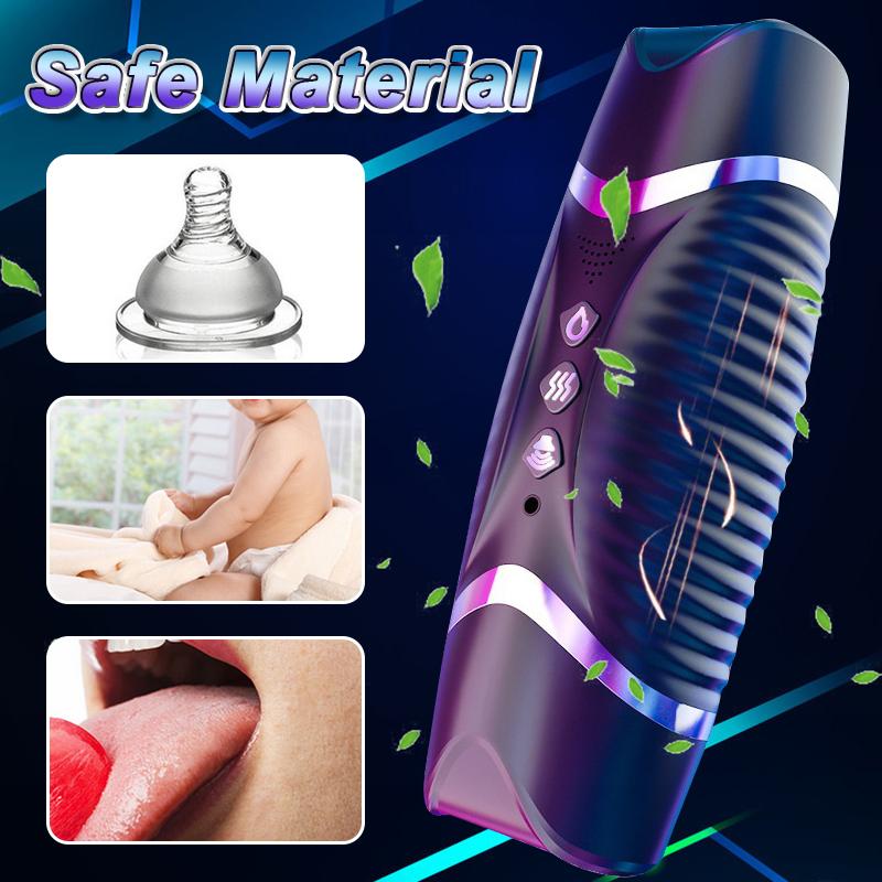 JIUAI Nuovo Masturbatore Automatico per Gli Uomini Bocca Morbida Pompino Succhiare Tazza Riscaldamento Vaginale Masturbatore Maschile Strumenti Per Adulti 18+ Giocattoli Del Sesso