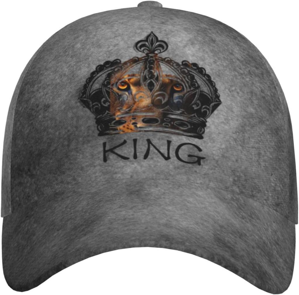 Black White Lion Portrait King Cap Men Baseball Cap Cool Sun Hats Adjustable Cap Mens Hat Trucker Hat King for Women Men