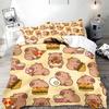 Schattige Cartoon Dekbed Kussensloop Capybara Beddengoed Set Volwassene Jongen Meisje Slaapkamer Decoratie Kindercadeau Enkel Dubbel Grote Maat
