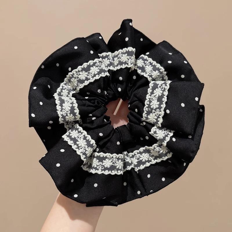 Korean Premium Lace Scrunchie: Women's High-End, Durable, Elastic Hair Accessory