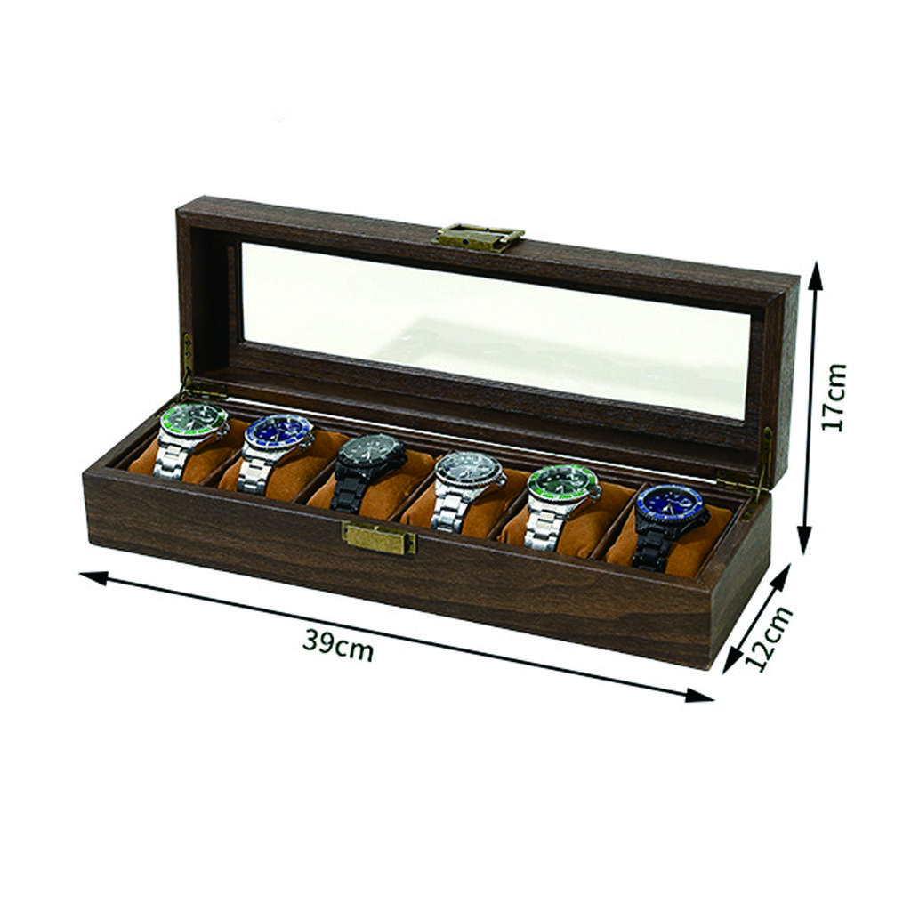 Eco-Friendly Leather Classic Best Selling Style Dust-Proof Watch Storage Display Box With Lock Glass Window Watch Box