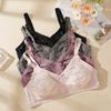 Women's Ultra-thin Sexy Lace Full Cup Wire-free Bra Gathered Breathable Transparent Underwear Plus Size