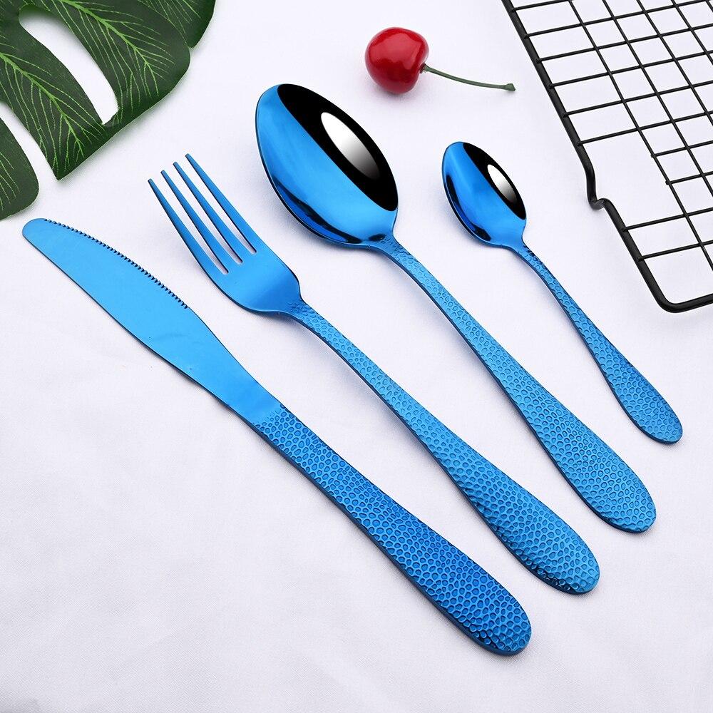 Regenbogen Geschirr Edelstahl Besteck Besteck Set Abendessen Gabel Messer Kaffee Löffel Küche Geschirr Besteck Set