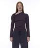 PARTIMENTO WOMEN Pwc Twist Long Sleeve Tee_Midnight Plum