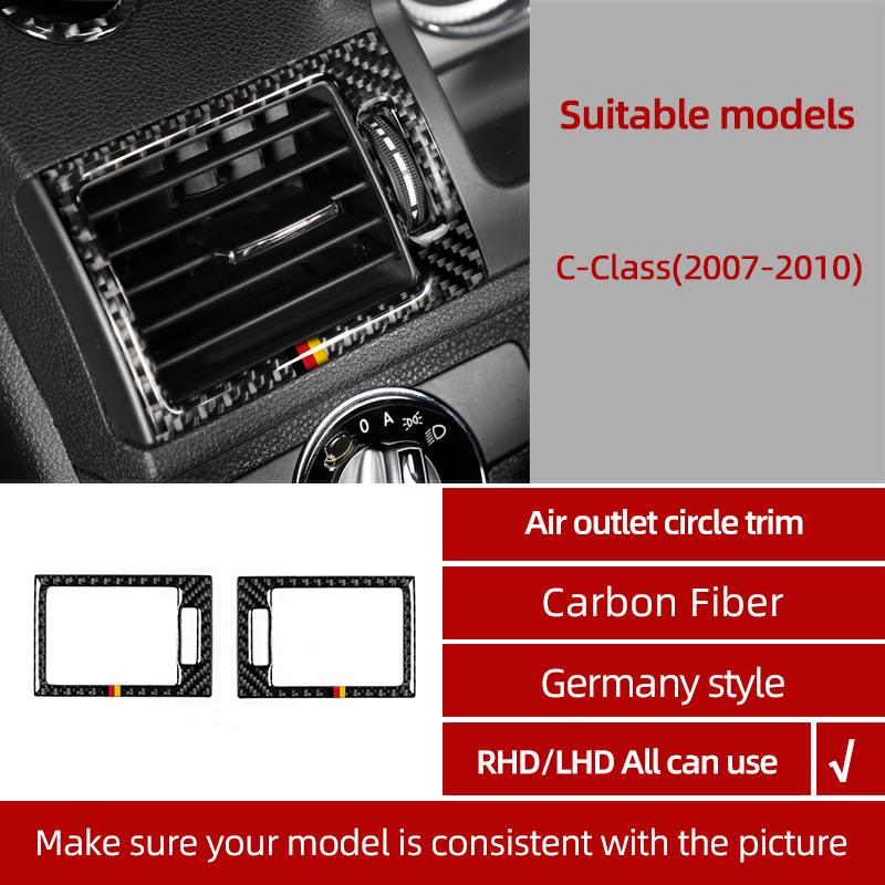 BETTERHUMZ For Mercedes Benz W204 C Class Accessories Carbon Fiber Central Control Gear Shifter Panel Trim Sticker Car Interior