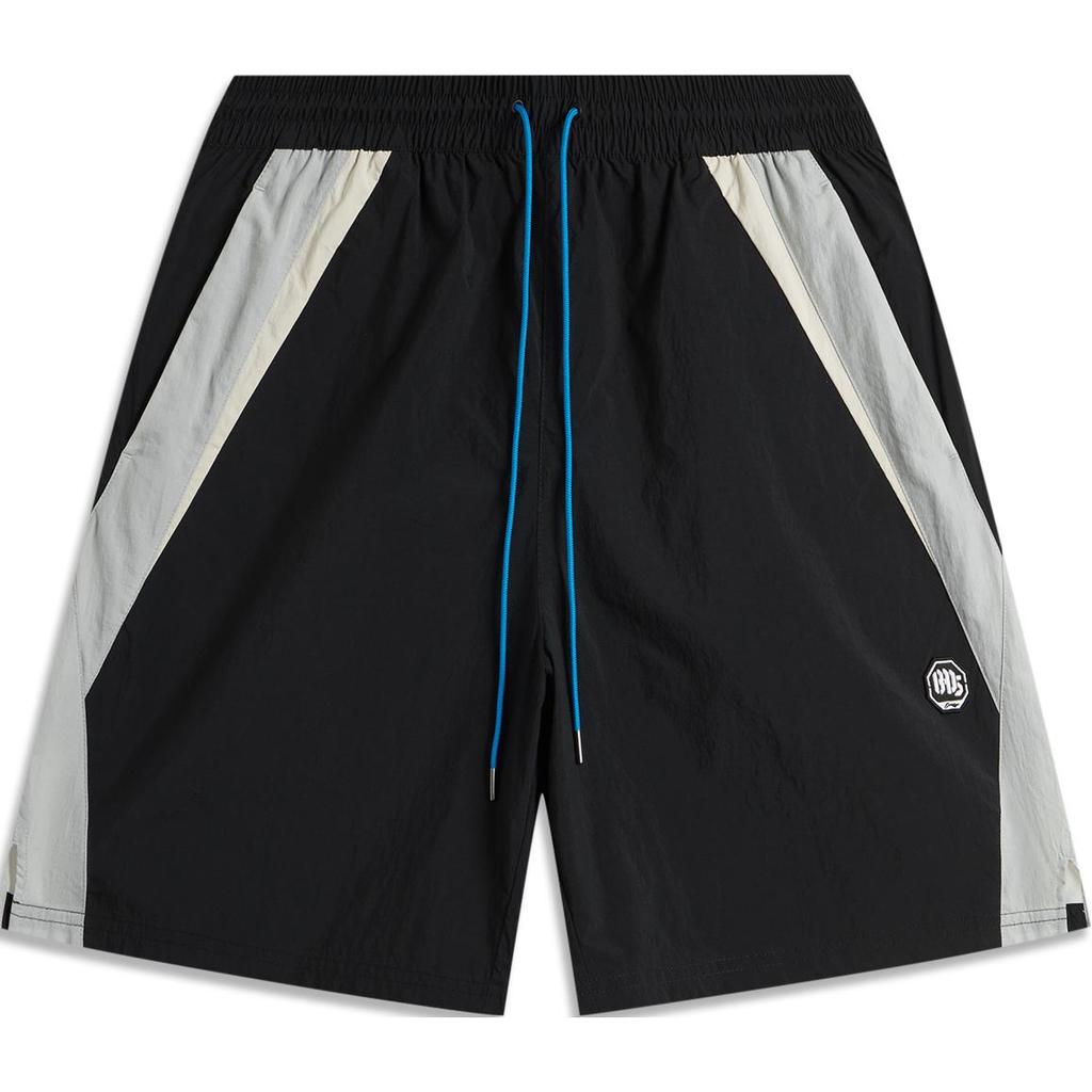 Li Ning Bad Five Comfortable Elastic Waistband Color Block Basketball Running Woven Sports Casual Shorts Men shorts Black AKSU445-2