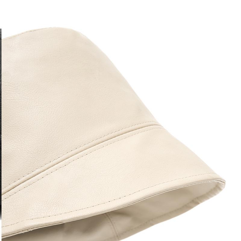 Unisex kapelusz typu bucket ze skóry PU - Stylowy, jednokolorowy kapelusz rybacki do noszenia na co dzień/w mieście (4 opcje kolorów)