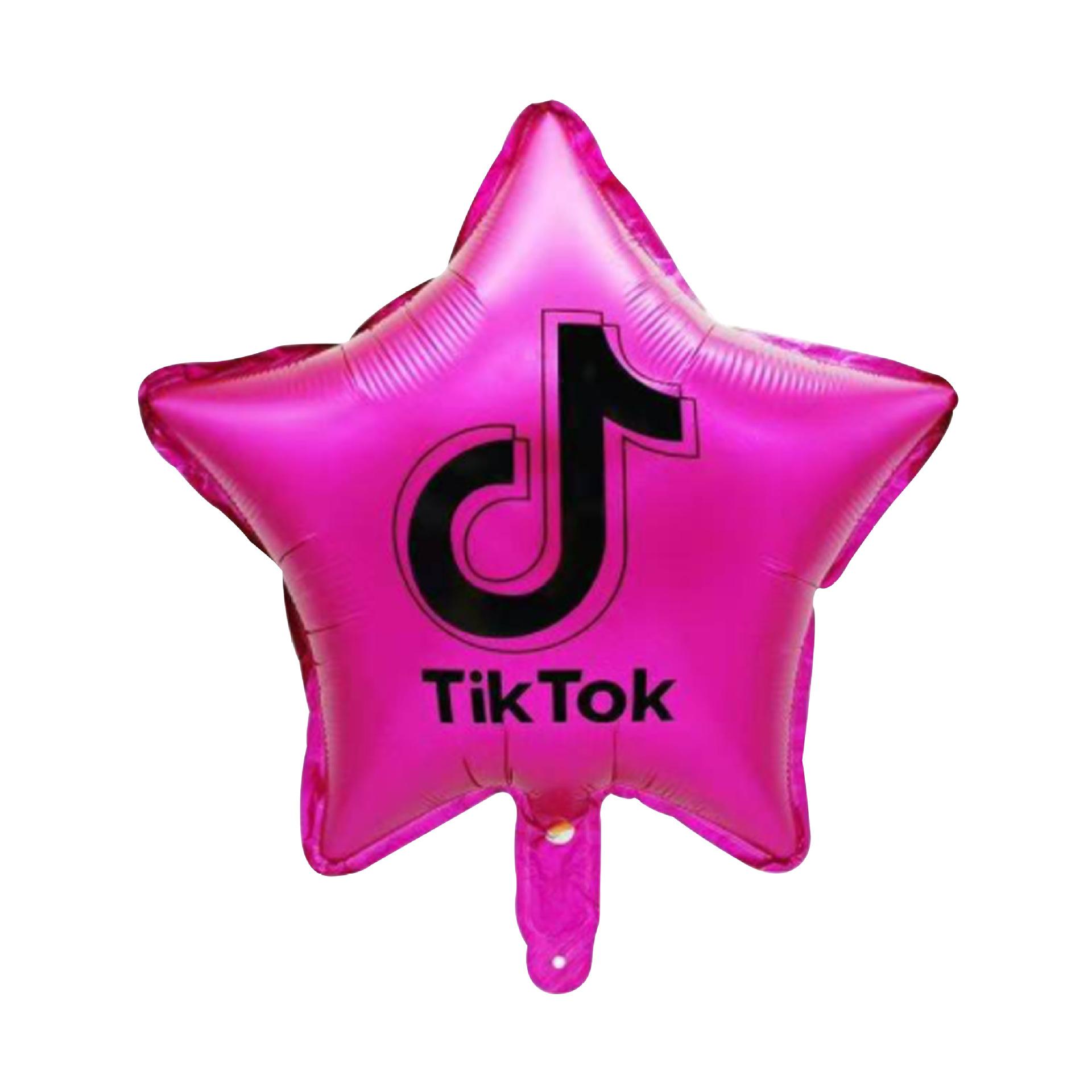 

Tik Logo Tok Star Foil Balloon Adults Kids Birthday Party Decor Supplies 60 RoseRed Star,45cm/18in