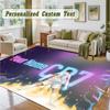 Crystal Velvet Square Rug Custom NameCristiano Ronaldo Pattern Non Slip Home Floor Decor Rug