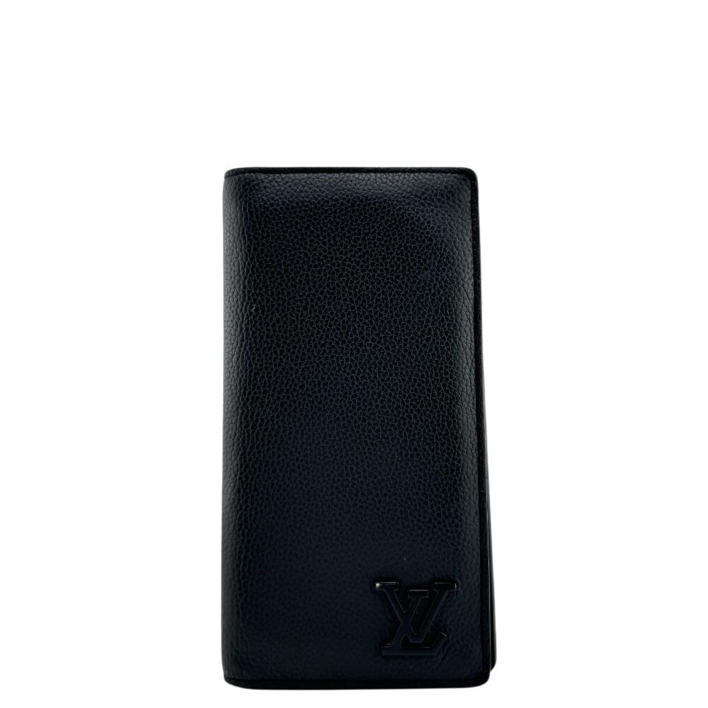 

LOUIS VUITTON M69980 Bifold Walletlong wallet LV Aerogram leather Portefeuille Brother NM Purse black leather mens Used