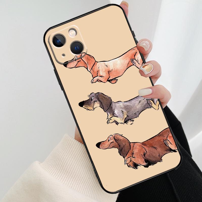 Cute Dachshunds Phone Case For iPhone 17 Pro Max 16 15 14 11 12 13 Pro Max mini 15 16 Plus 16e 17 Air Cover