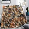 1PC Retro Pet Puppy Print Flannel Blanket, High quality All Seasons, Home Decor, Warmth and Comfort, Perfect for Christmas Gifts
