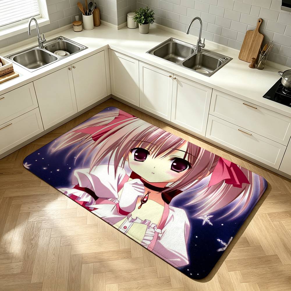 P-Puella M-Magi Madoka M-Magica Shower Room Absorbent Small Floor Mat Soft Comfortable Decorative Foot Mat