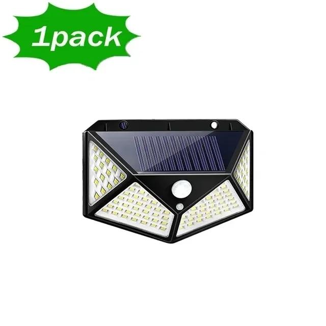 100LED Solar Wall Lamp Outdoor Lampwaterproof Motion Sensor Solar Powered Sunlight Street Lamp Garden Railing Decorative Lamp