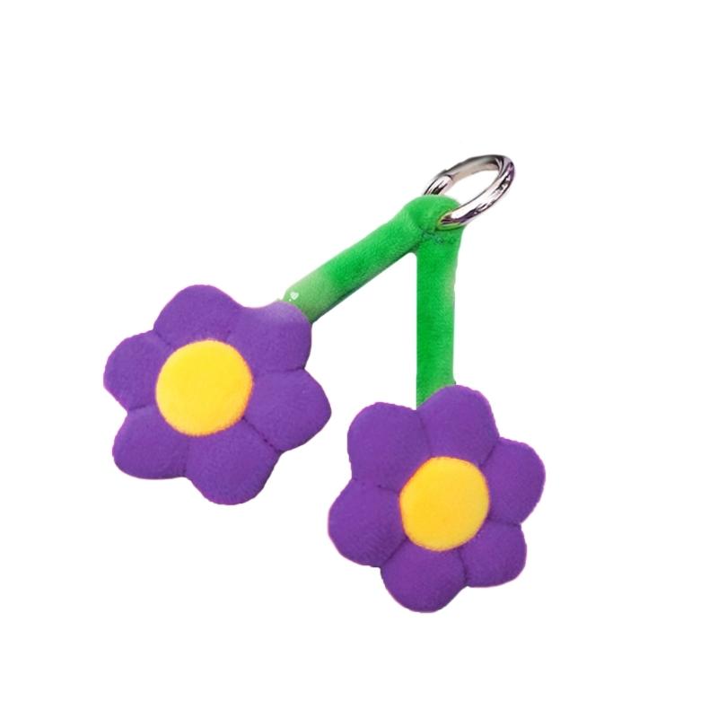 Trend Twin Flower Keychain Student Bag Pendant Ornament Backpack Decorations