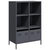 VidaXL Buffet haut anthracite 68x39x103,5 cm acier, armoire à livres, armoire à livres moderne, étagère à livres, étagère et 851384