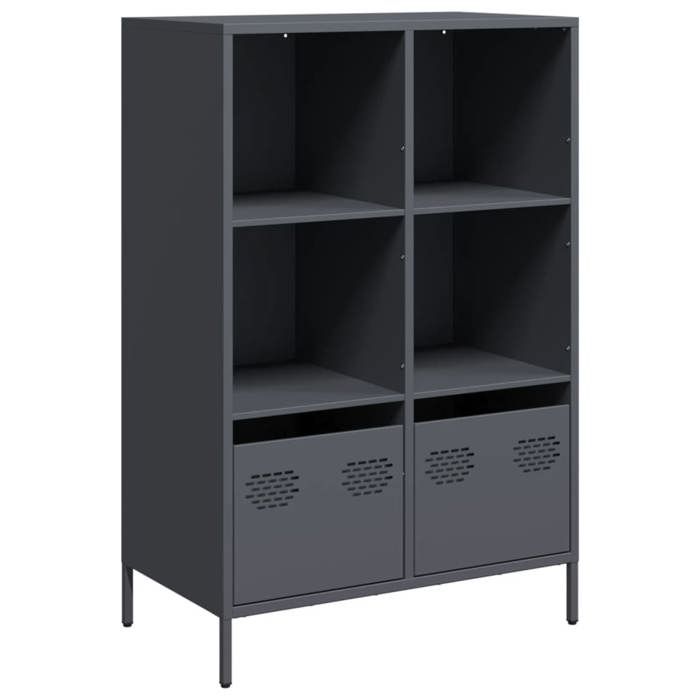 VidaXL Buffet haut anthracite 68x39x103,5 cm acier, armoire à livres, armoire à livres moderne, étagère à livres, étagère et 851384