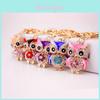 Creative Cute Cartoon Owl Keychain With Rhinestones Charming Metal Accessory