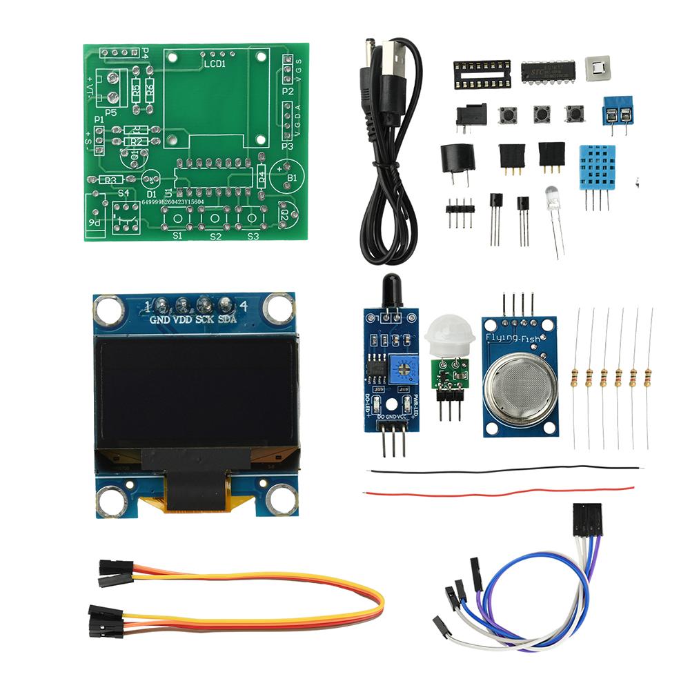 Temperature And Humidity Detection Module DIY Kit with Temperature Humidity Gas Sensor and Alarm for Home Safety