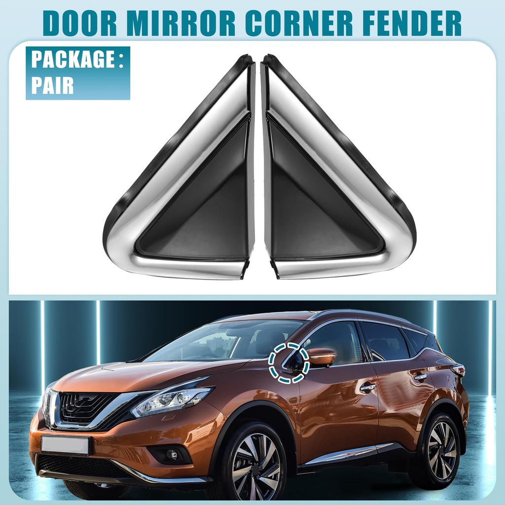 ABSOPRO Front Left and Right Door Mirror Corner Fender Triangle Cover Trim Rearview Triangle Panel for Nissan Murano 1 Pair (No. 96319-5BC0A) 15-18