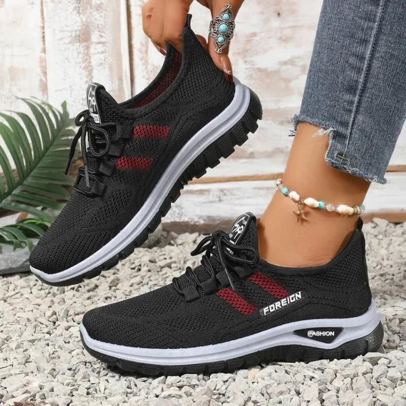 Fashion Women Sneakers Mesh Vulcanized Shoes Spring Ladies Casual Flats Sneaker Female New Fashion Comfort Light Knitting Shoes 2025