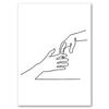 Linea astratta mamma bambino mano cuore minimalista arte murale tela pittura nordica poster e stampe quadri da parete decorazioni per la camera dei bambini