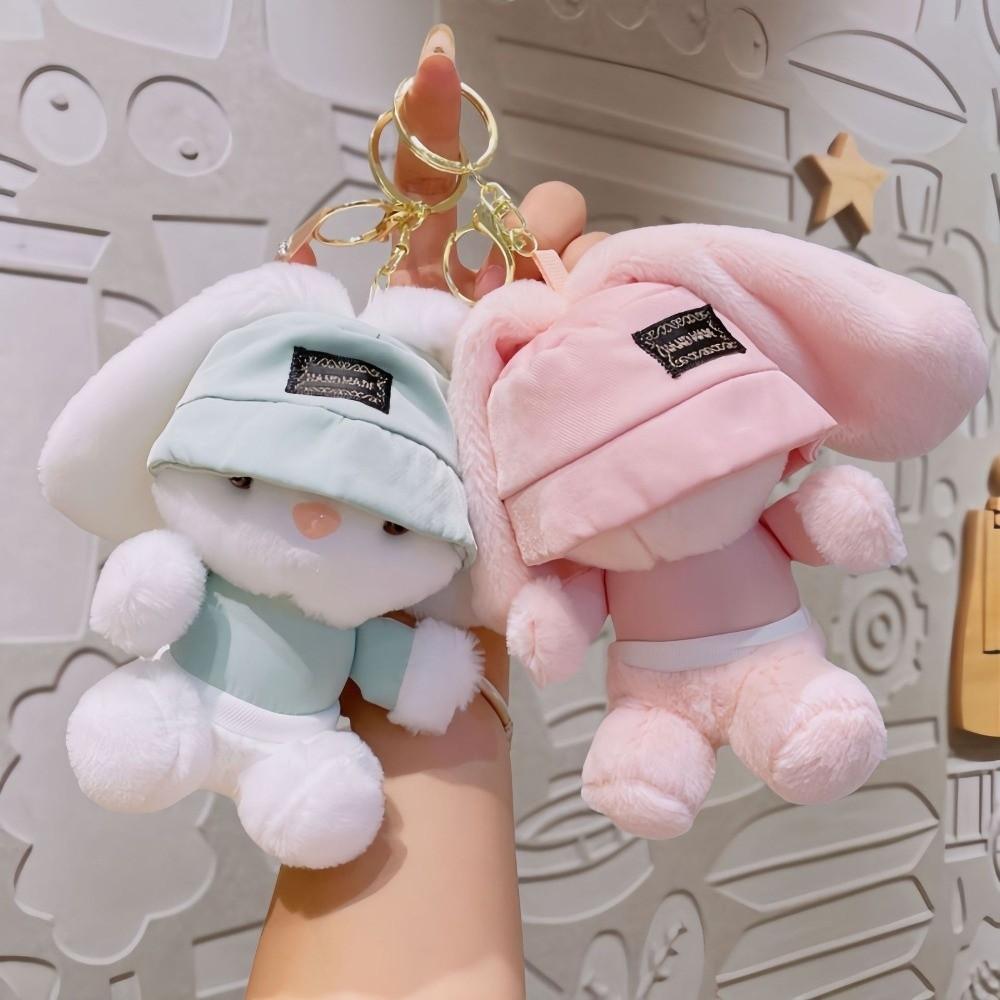 Plush Keychain Doll Kawaii Backpack Pendant Detailed Craftsmanship Rabbit Plush Pendant  Bag Charm