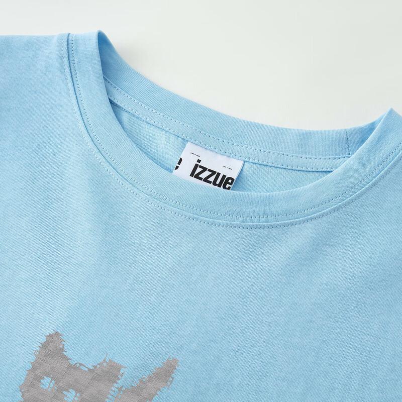 izzue it Women's Pixel Cat Embroidered Cotton T-Shirt