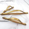 Modern Solid Zinc Alloy Cabinet Door Curve Handle Black Wardrobe Drawer Cabinet Arc Handles