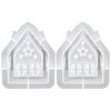 1/2/3/4Pcs Casting Mould House Candle Holder Mold Houses Casting Mould Silicone Mold Xmas Tabletop Decoration