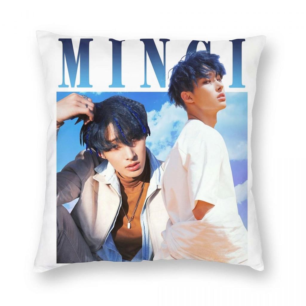 Seonghwa 90s Ateez Kpop Band Pillowcase Printed Polyester Cushion Cover Decoration Pillow Case Cover Home Square 45*45cm