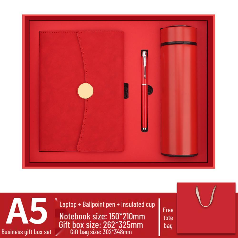 High-Grade Three-Fold Diary Notebook Gift Set with Custom Logo Printing