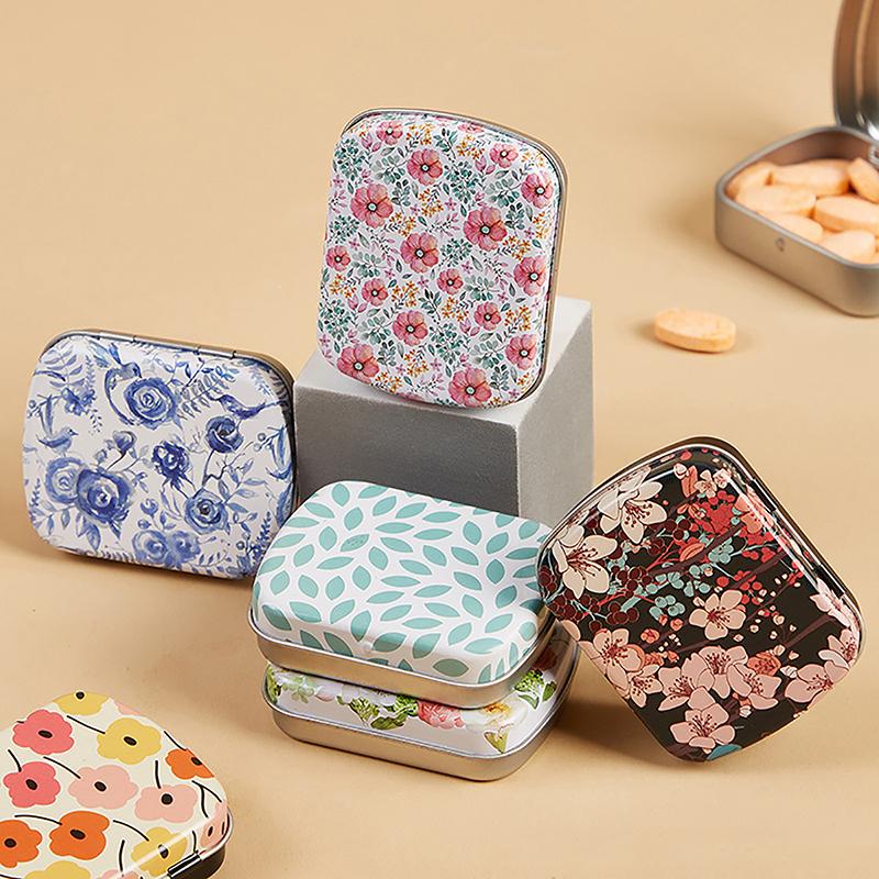 Compact Rectangular Tin Box with Lid – Portable, Airtight Storage Container for Candies, Pills, Jewelry, and Small Accessories