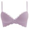 Light Purple Wireless Push-Up Bra with Lace Trim and Bow Detail