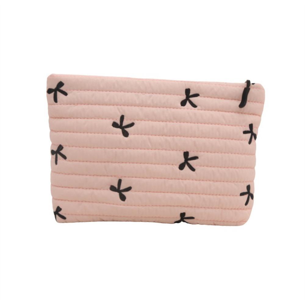 Multi-functional Bow Cosmetic Bag Embroidery Sanitary Napkin Storage Bag Sweet Toiletry Bag  Women
