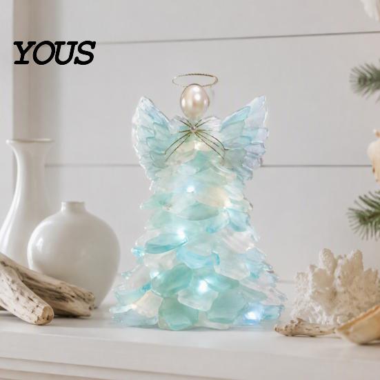 Christmas Wreath Figurine DIY Lighted Kit, Santa Snowman Reindeer Tree Decor, Handmade Xmas Decor with LED Light, Festive Party Supplies