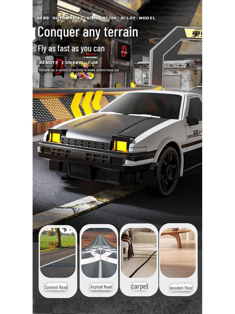 1:24 AE86 Drift High-Speed RC Car – 4WD Racing Toy for Kids