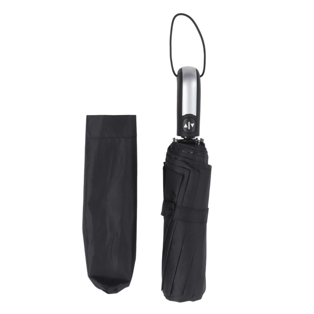 Automatischer Regenschirm Winddicht Bequemer Griff Tragbarer Faltbarer Regenschirm für Regen und Sonne Schwarz