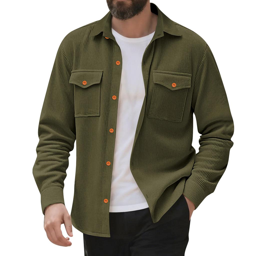 Men's Stand Collar Button Cardigan Long Sleeve Jacket Casual Fashion Solid Color Men's Jacket