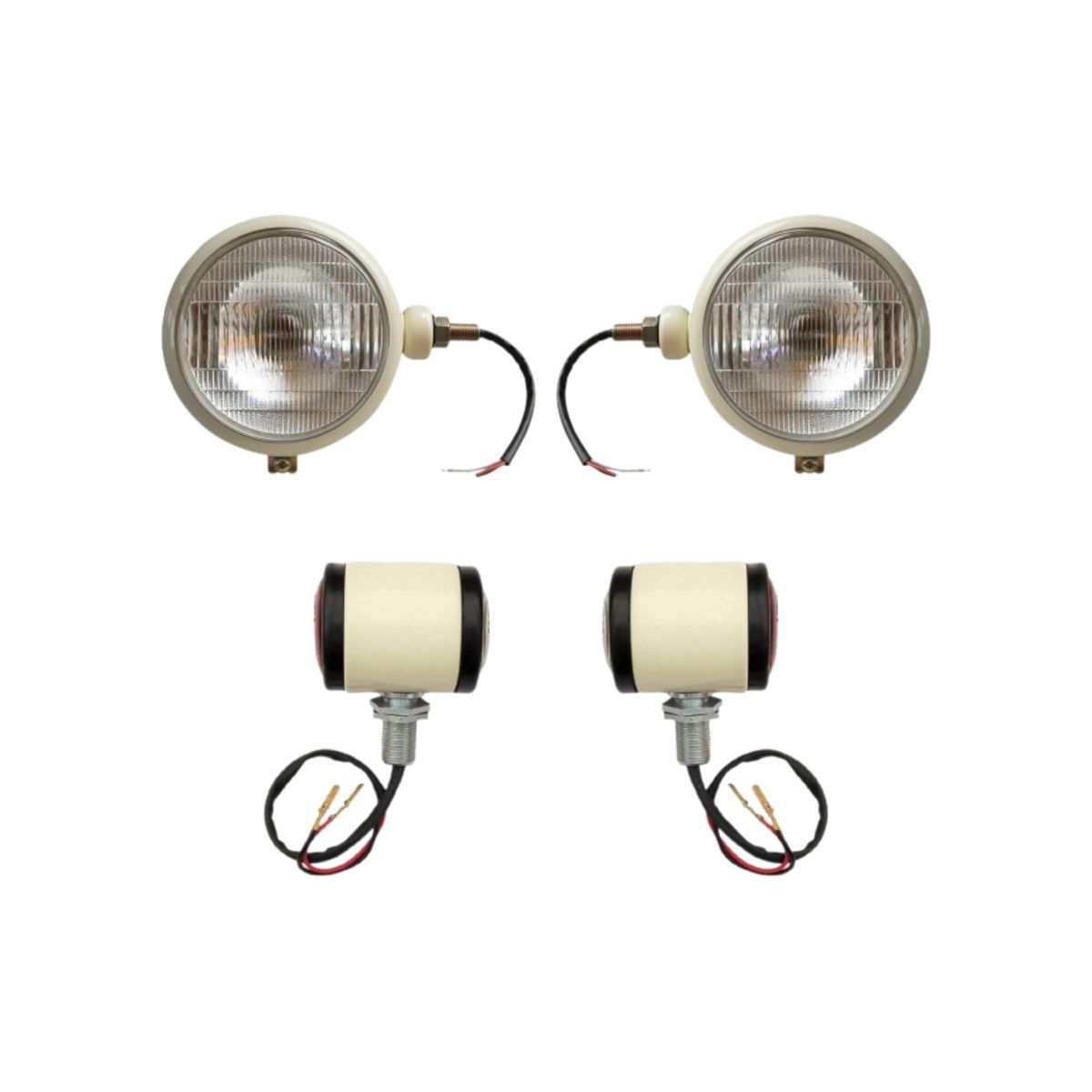 

APSMOTIV Ivory Tractor Headlights Butler Style Side Light with Bulb Compatible for David Brown 700 800 900 1200 Massey Ferguson 35 35X 65 765 Case красный/чистый