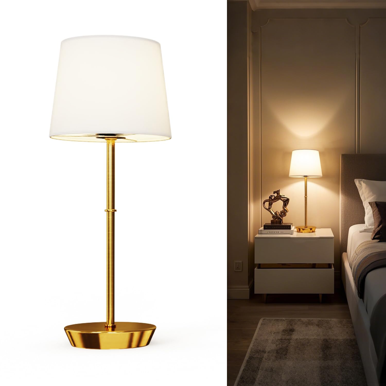 

Stylish Cordless Table Lamp with 5000mAh Battery, Including a Magnet and Remote Control, Stepless Dimming, 3 Color Temperatures, RGB Lighting,