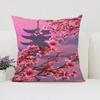 Japanische Kirschblüte Wohndekor Dekorative Kissenbezüge für Wohnzimmerkissen Ästhetische Raumdekoration Kissenbezug 45*45