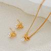 3Pcs/Set Imitation Pearl Bowknot Necklaces Earrings For Women Fashion Exquisite Gold Color Necklaces Earrings Sets Wedding Gifts