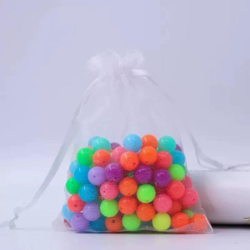 Drawstring Organza Tulle Jewelry Bags White Pouches Jewelry Packaging Wedding Christmas Gifts Extractable Party Gift Bags 50pcs&7x9cm белый
