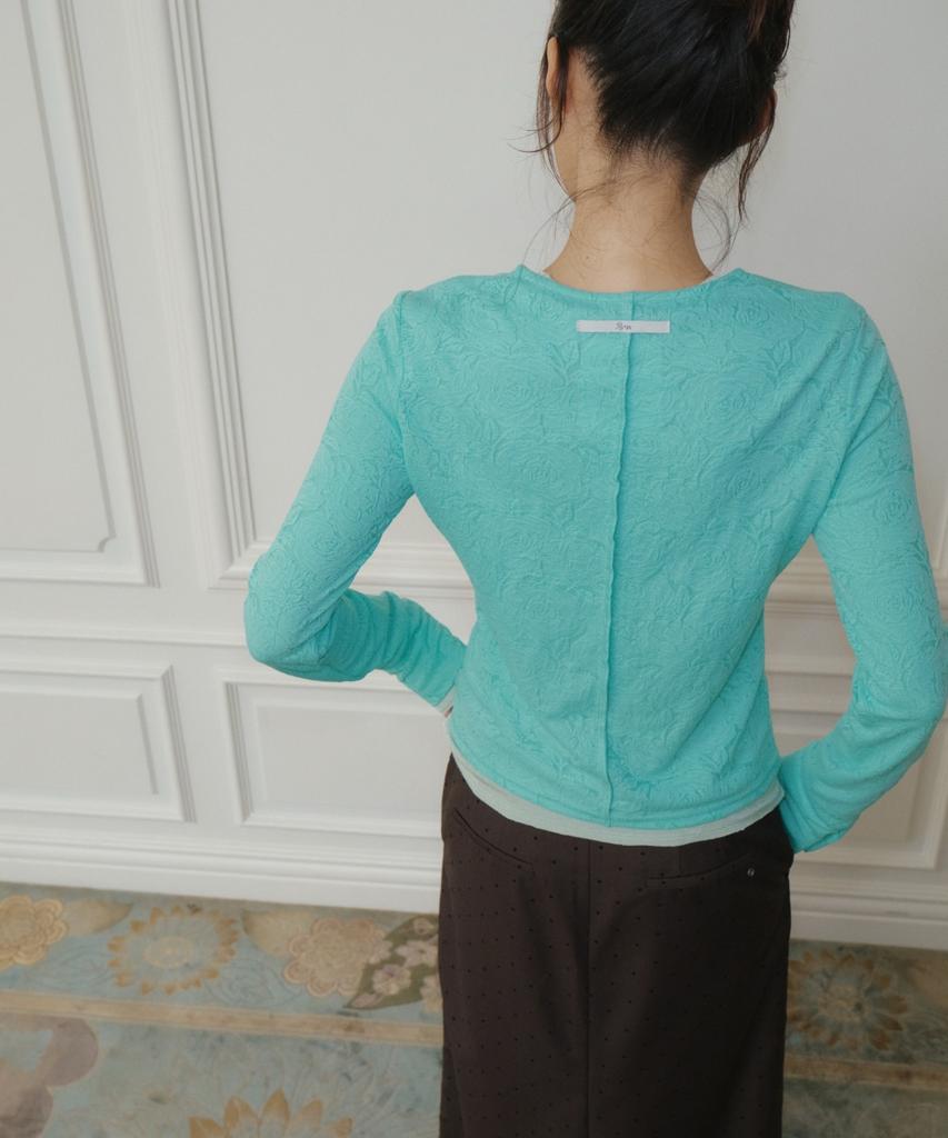 RESIS Floral Sheer T-Shirt [Mint] / Rf3Lts508