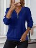 2025 Autumn/Winter Women's Casual Lapel Zipper Sweatshirt with Pockets