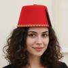 Breathable Felt Fez Cap Round Turkish Tassels Cap Tarboosh Fez Hat  Festival Supplies