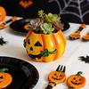 Halloween Pumpkin Figurine Resin Ghost Pumpkin Ornament Spooky Season Decor Mini Cute Pumpkin Statue Home Desktop Shelf Decorati