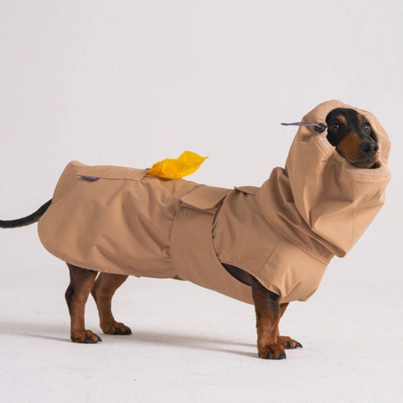 ANGEL DOG Premium Trench Welpen Regenmantel Khaki