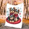 Chrismas Dog Flannel Blanket Soft Warm All-Season Throw, Design for Camping, Car Travel, Hiking Sofa, Bed, Office Perfect Gift for Parties